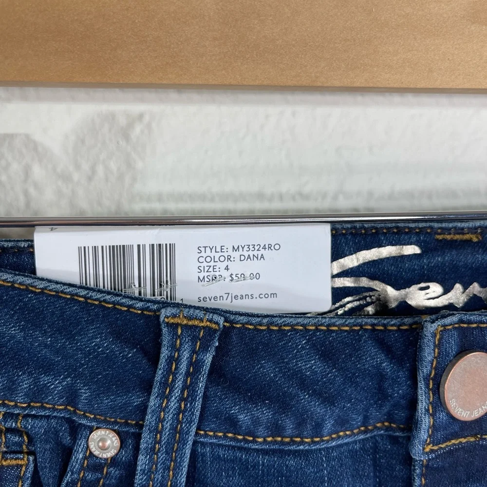 Seven7 Women Weekend Rolled Cuff Stretch Jean Short Color Blue Size 4;6;…